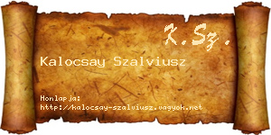 Kalocsay Szalviusz névjegykártya